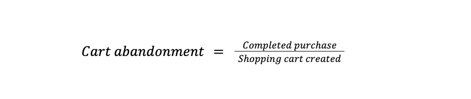 Cart abandonment = Completed purchaseShopping cart created