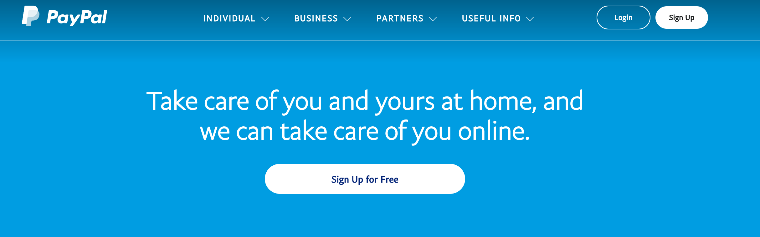 Paypal Homepage Cta