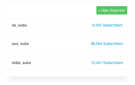 screenshot of segmented audience for push notification campaigns