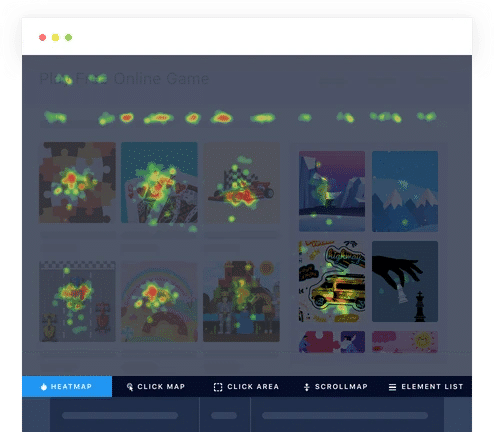 illustration of the different types Of VWO heatmap